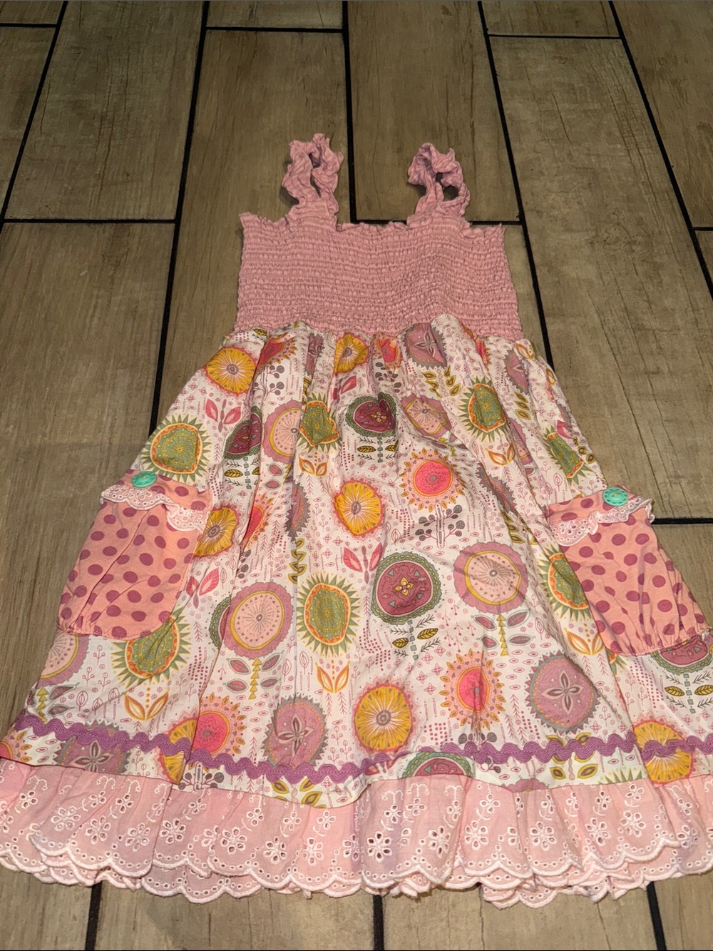Matilda Jane Pink Floral and Polka Dot Sundress